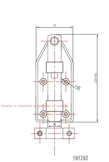 插銷505202 工藝尺寸圖示